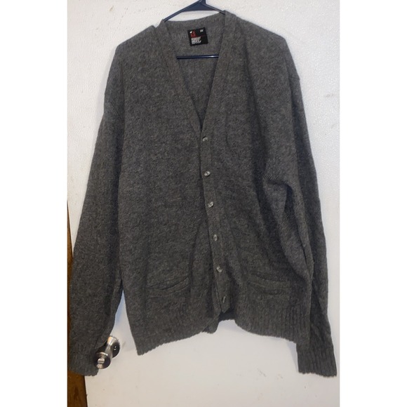 Vintage Robert‎ Bruce Cardigan Sweater Mens 3X Gray Wool Button Up Made In USA - Picture 1 of 10